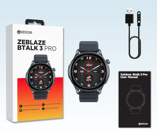 Zeblaze Btalk 3 Pro Smartwatch with Heart Rate Monitor (Gray) view 2