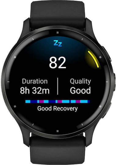 Garmin Venu 3 Stainless Steel 45mm Waterproof Smartwatch with Heart Rate Monitor (Slate Bezel With Black Silicone Band) view 5