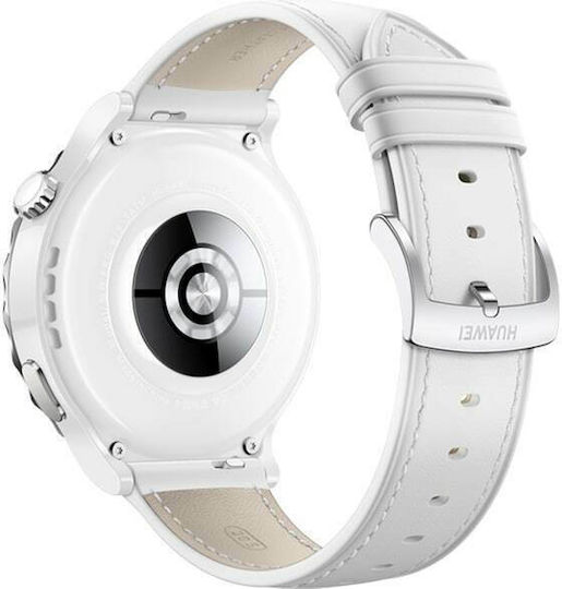Huawei Watch GT 3 Pro Ceramic 43mm Waterproof with Heart Rate Monitor (Leather White) view 3