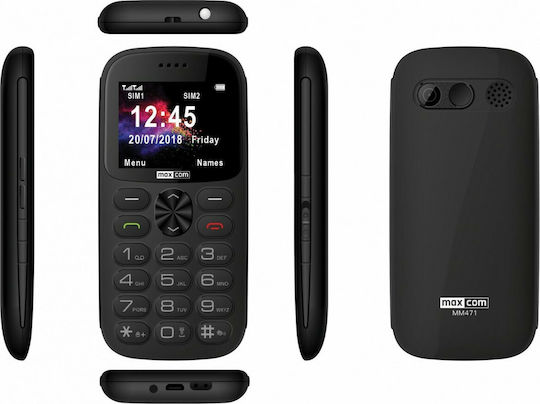 MaxCom MM471 Single SIM Mobile with Large Buttons Black view 3