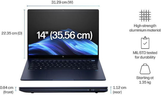 HP EliteBook Ultra G1q 14" IPS Touchscreen (Snapdragon-X Elite/16GB/1TB SSD/W11 Pro) (US Keyboard) view 1