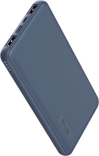 Trust Primo Eco Power Bank 10000mAh 15W with 2 USB-A Ports and USB-C Port Blue