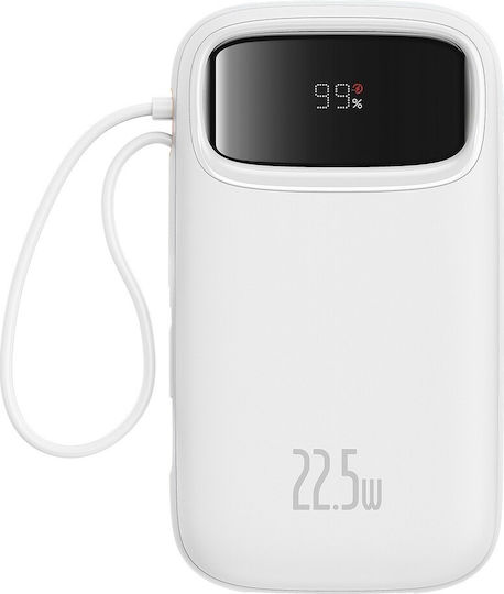 Baseus QPow2 Power Bank 10000mAh 22.5W with USB-A Port and USB-C Port White