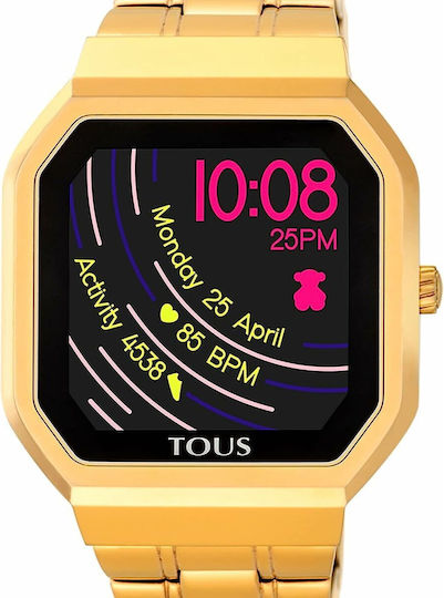 Tous Steel B-Connect Stainless Steel Smartwatch with Heart Rate Monitor (Gold) view 2