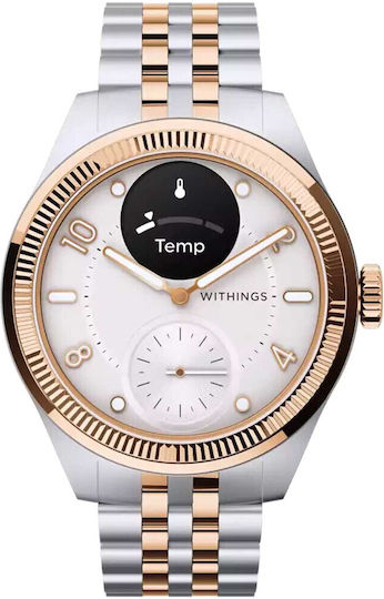 Withings Scanwatch Nova Brilliant Stainless Steel 39mm Waterproof with Heart Rate Monitor (Rose Gold Silver) view 1