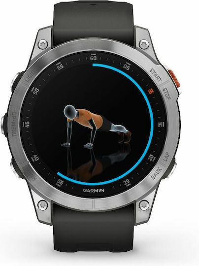 Garmin Epix (Gen 2) Stainless Steel 47mm Waterproof Smartwatch with Heart Rate Monitor (Slate Steel) view 4