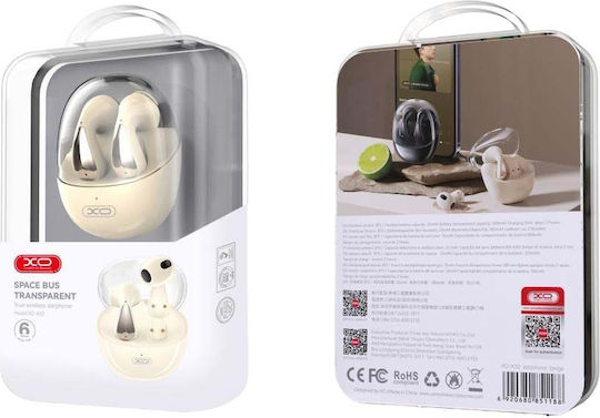 XO X32 Space Bus Earbud Bluetooth Handsfree Earphones with Charging Case Beige view 5