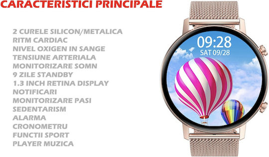 BeFIT PRO Smartwatch with Heart Rate Monitor (Gold) view 4