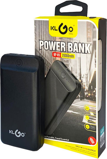 KLGO KP-85 Power Bank 20000mAh with 2 USB-A Ports Black vista 2