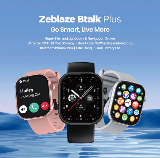 Zeblaze Btalk Plus Smartwatch with Heart Rate Monitor (Jet Black) view 2