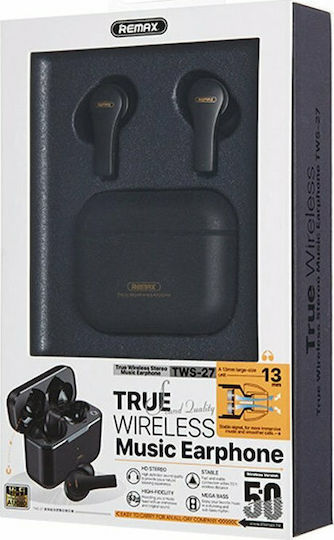 Remax TWS-27 In-ear Bluetooth Handsfree Earphones with Charging Case Black view 2