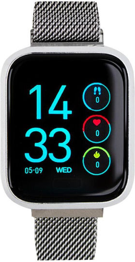Andowl Q-A119 42mm Smartwatch with Heart Rate Monitor (Silver)