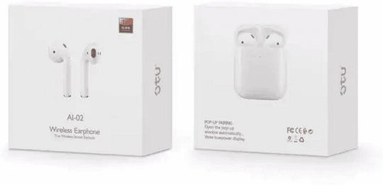 AI-02 In-ear Bluetooth Handsfree Earphones with Charging Case White