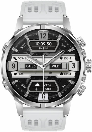 Microwear CF53 Smartwatch with Heart Rate Monitor (White Silicone) view 2