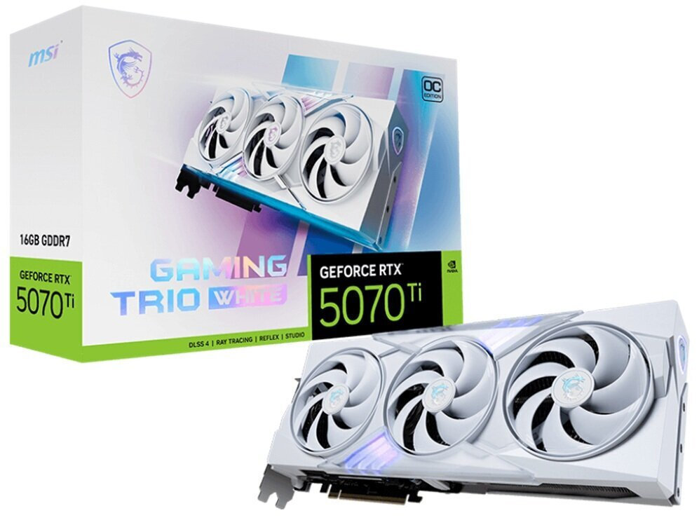 MSI GeForce RTX 5070 Ti 16GB GDDR7 Gaming Trio OC White Graphics Card