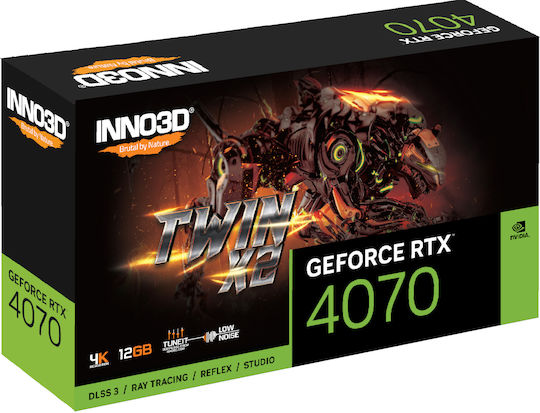 Inno 3D GeForce RTX 4070 12GB GDDR6X Twin X2 Graphics Card view 3