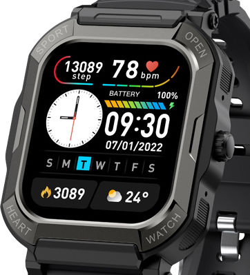 Jaga JS17 Smartwatch with Heart Rate Monitor (Black) view 2