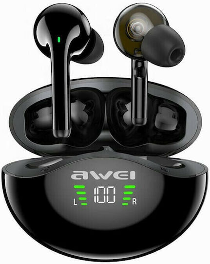 Awei T12P In-ear Bluetooth Handsfree Earphones with Sweat Resistance and Charging Case Black vista 3