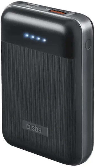 SBS Power Bank 10000mAh 20W with USB-A Port and USB-C Port Power Delivery Black