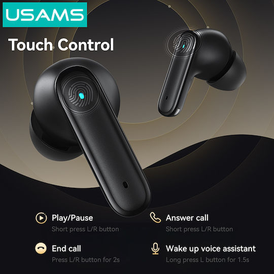Usams E05 In-ear Bluetooth Handsfree Earphones with Charging Case Black view 9