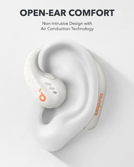 Soundcore by Anker AeroFit Pro Open Ear Bluetooth Handsfree Earphones with Sweat Resistance and Charging Case White vista 3