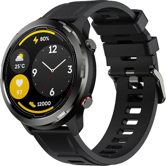 Zeblaze Stratos 2 Lite 47mm Waterproof Smartwatch with Heart Rate Monitor (Black)