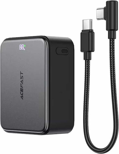 Acefast Power Bank 10000mAh 22.5W with USB-A Port and 2 USB-C Ports Black
