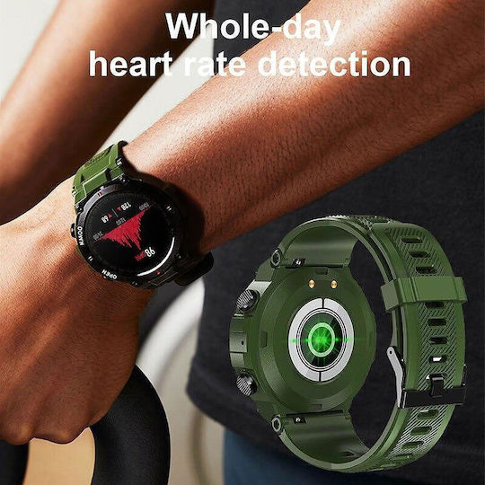 Smart Watch Nubi K22 Multi Sport Mode Heart Rate Calories Blood Pressure Bluetooth Calls Ip67 Waterproof Green view 4