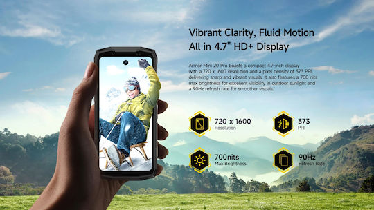 Ulefone Armor Mini 20 Pro 5G Dual SIM (8GB/256GB) Resistant Smartphone Frost Black vue 8