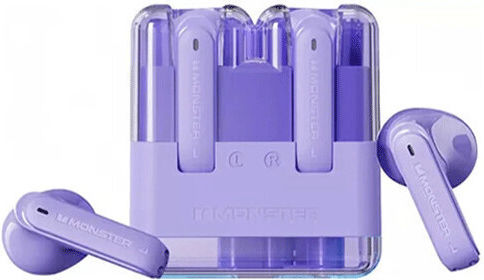 Monster XKT12 Earbud Bluetooth Handsfree Earphones with Charging Case Purple view 4