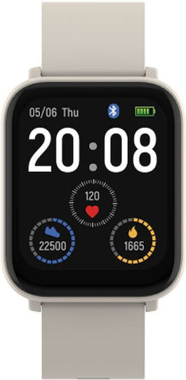 Canyon Easy Sw-54 Waterproof Smartwatch with Heart Rate Monitor (Beige)