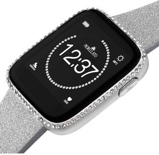 Morellato M-01 Stainless Steel Smartwatch with Heart Rate Monitor (Grey Leather Strap) view 3