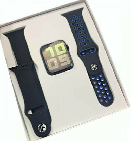 T55 Smartwatch with Heart Rate Monitor (Black/Blue) view 2