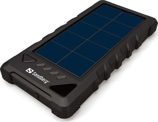 Sandberg Outdoor Solar Power Bank 16000mAh with USB-A Port and USB-C Port Black
