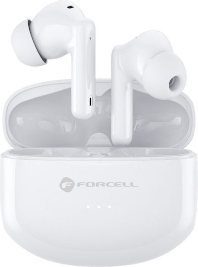 Forcell F-Audio In-ear Bluetooth Handsfree Earphones with Charging Case White view 1