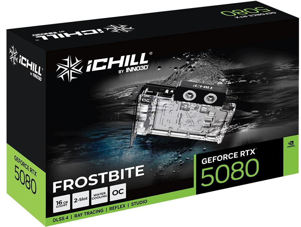 Inno 3D GeForce RTX 5080 16GB GDDR7 iChill Frostbite Graphics Card C50803-16D7X-1760FB view 3