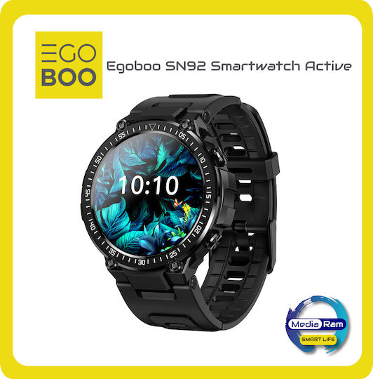Egoboo SN92 Smartwatch with Heart Rate Monitor (Black) view 4