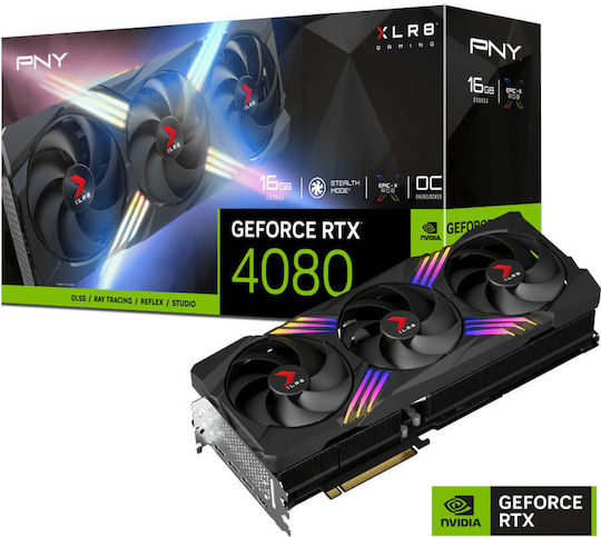 PNY GeForce RTX 4080 16GB GDDR6X OC XLR8 Gaming Verto TF Graphics Card