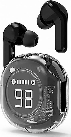 Gembird Transparent In-ear Bluetooth Handsfree Earphones with Charging Case Black view 2
