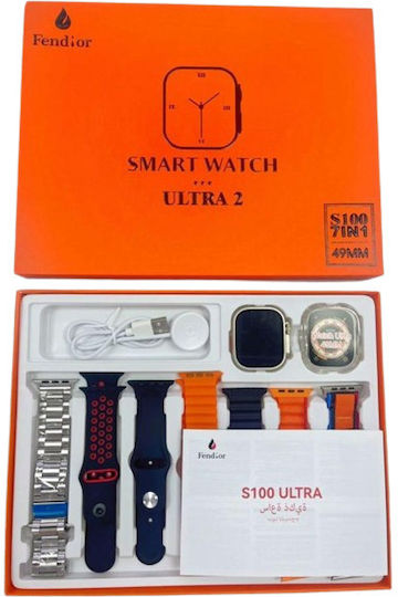 Ultra 9 Smartwatch (Orange Orange Orange Silicone) view 1