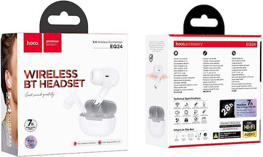Hoco EQ24 In-ear Bluetooth Handsfree Earphones with Charging Case White view 3