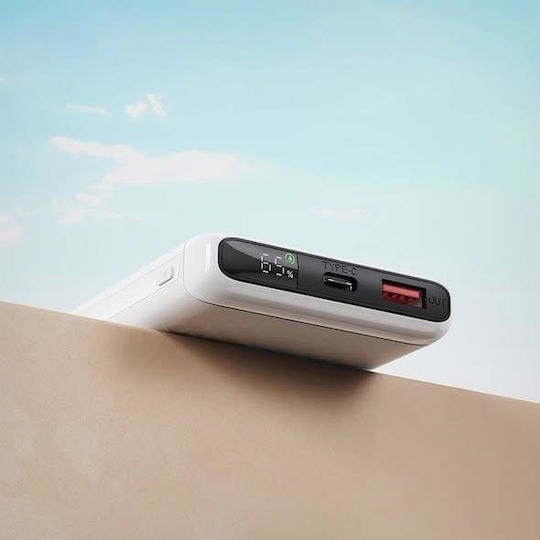 XO PB308 Power Bank 10000mAh 22.5W with USB-A Port and USB-C Port Quick Charge 3.0 White view 2