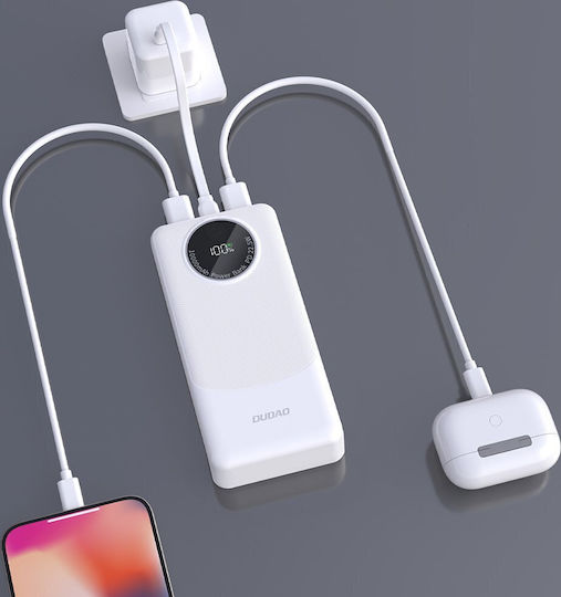 Dudao K12PRo Power Bank 20000mAh 22.5W with 2 USB-A Ports Power Delivery White vue 2