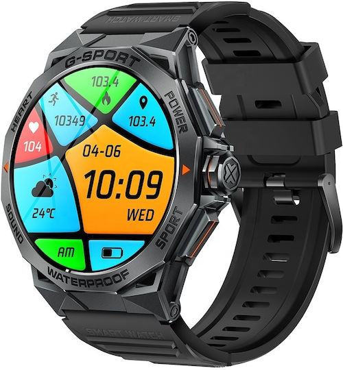 Microwear K62 Smartwatch with Heart Rate Monitor (Black) view 2