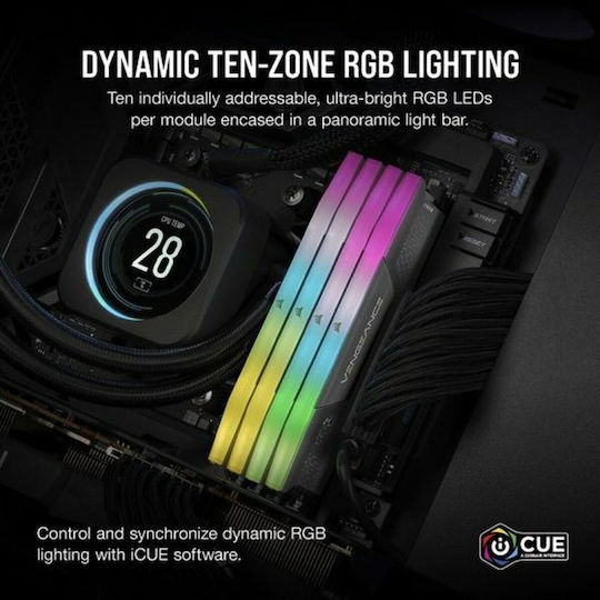 Corsair Vengeance RGB DDR5 32GB RAM with 2x16GB Modules and Speed 6000 for Desktop CMH32GX5M2B6000Z30K view 7