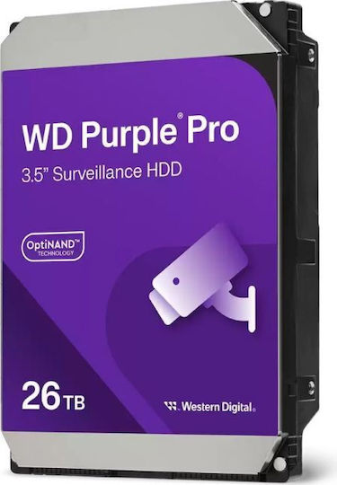 Western Digital Purple Pro 26TB HDD Hard Drive 3.5" SATA III 7200rpm with 512MB Cache for Recorder WD260PURP view 2