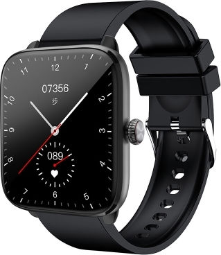 T20 1.96 Inch Ip67 Waterproof Silicone Band Smart Watch Supports Dual-mode Bluetooth Call Heart Rate Monitoring Black
