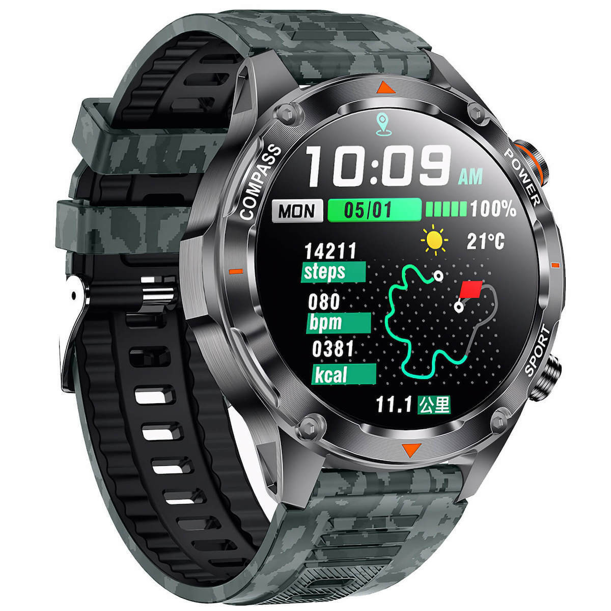 Smartwatch Microwear V65 Camo Silicone view 1