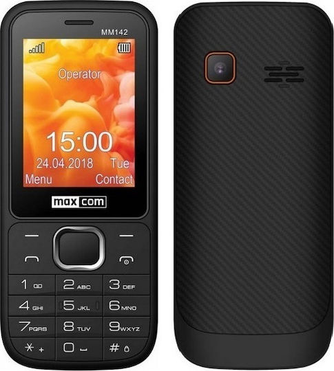 MaxCom MM142 Dual SIM Mobile with Buttons Black view 1