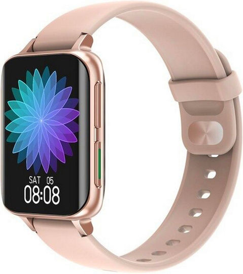 Twinkler Smartwatch Idealstore 1.78" Ltps Display Call Function Heart Rate Sensor Pulse Oximeter Sleep Monitor Multi-sport Water Resistant Compatible Android Ios Golden Silicone